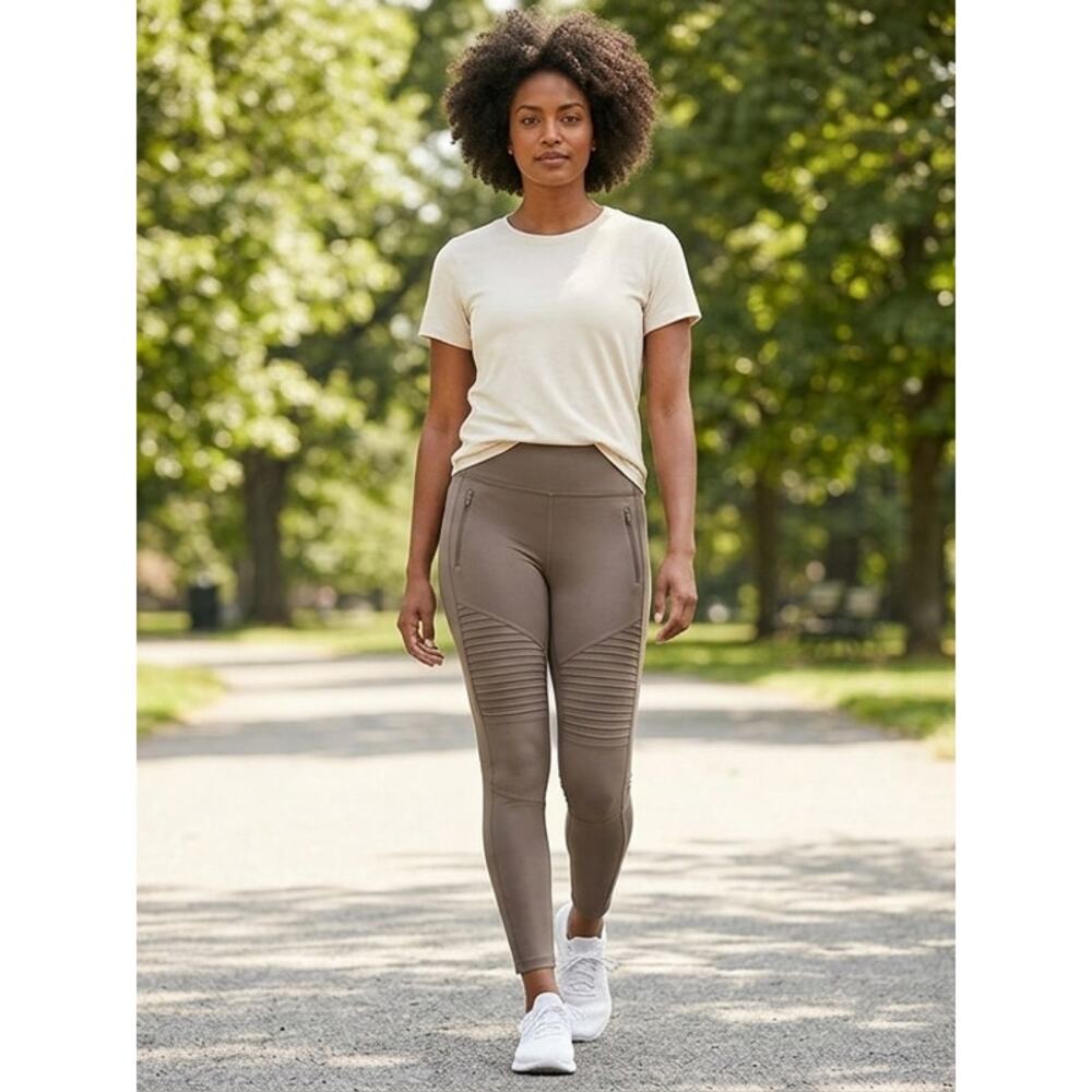 Athleta Delancey Moto Tight Brown Stretch Pants Women Size XS - Picture 14 of 16